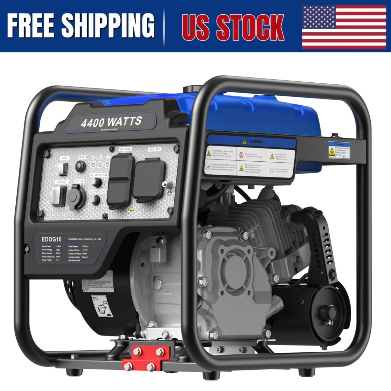 4400 Watt Portable Inverter Generator Gas Powered ECO Mode for RV Camping Home gallery