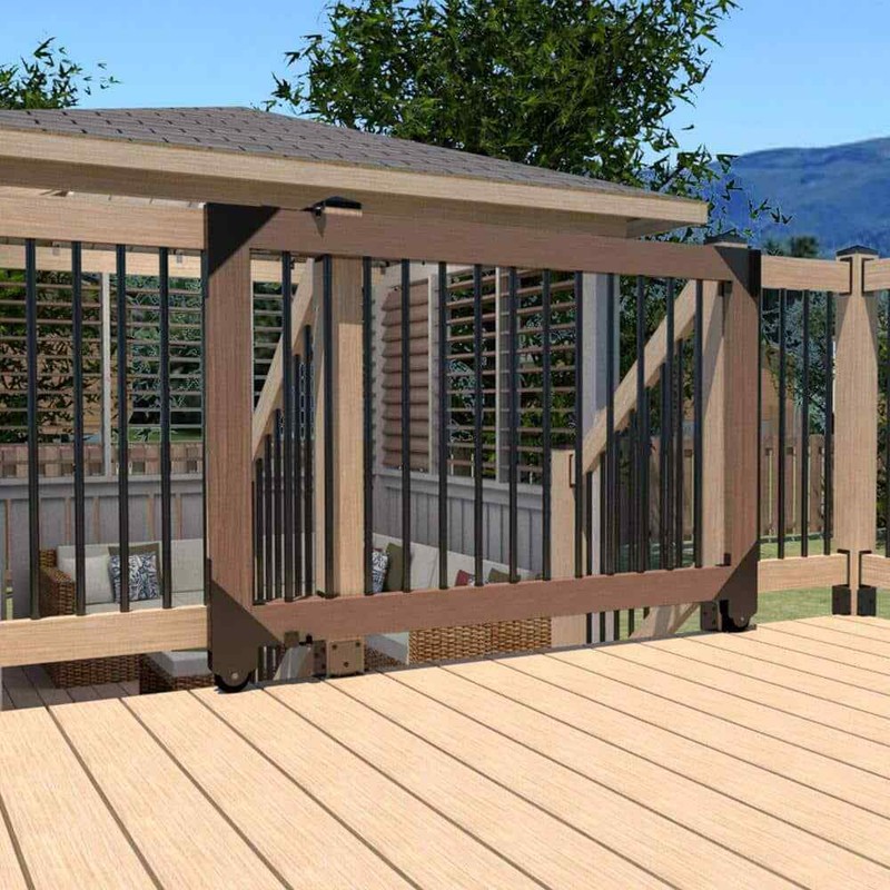 Pylex Deck Hardware Kit Sliding Gate Rust Resistant Powder Coated Steel Black gallery