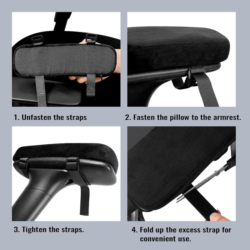 2Pcs Chair Armrest Pad Universal Memory Foam Chair Arm Rest Cushion Cover USA gallery