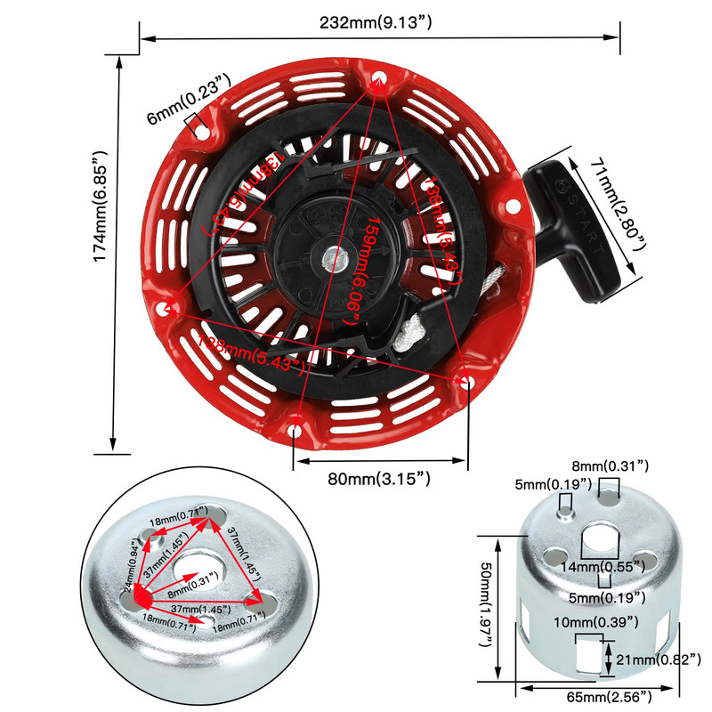Recoil Pull Starter for Predator 196Cc 212Cc 6.5Hp Coleman CT200U CT200U-EX BT20 gallery