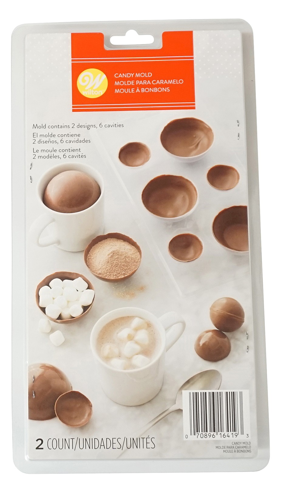 Wilton 6 Cavity, Hot Cocoa Bomb Candy Mold, 2 Count, 2115-0-0241 gallery