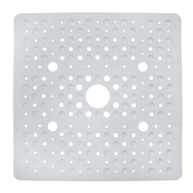 65% MORE COVERAGE! SlipX Solutions Solid White Extra Large Shower Mat (27") gallery