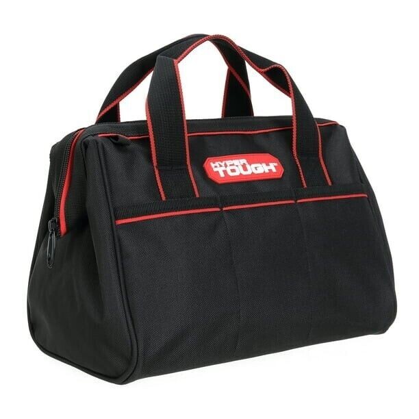 Hyper Tough 12-inch Polyester Tool Bag, with Full-Length Zipper and Double Strap gallery