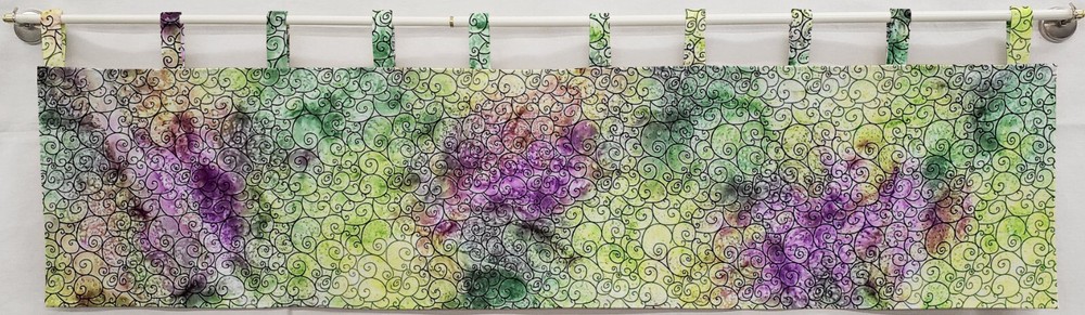 Batik Tie Dye Tab Top Valances or Curtains