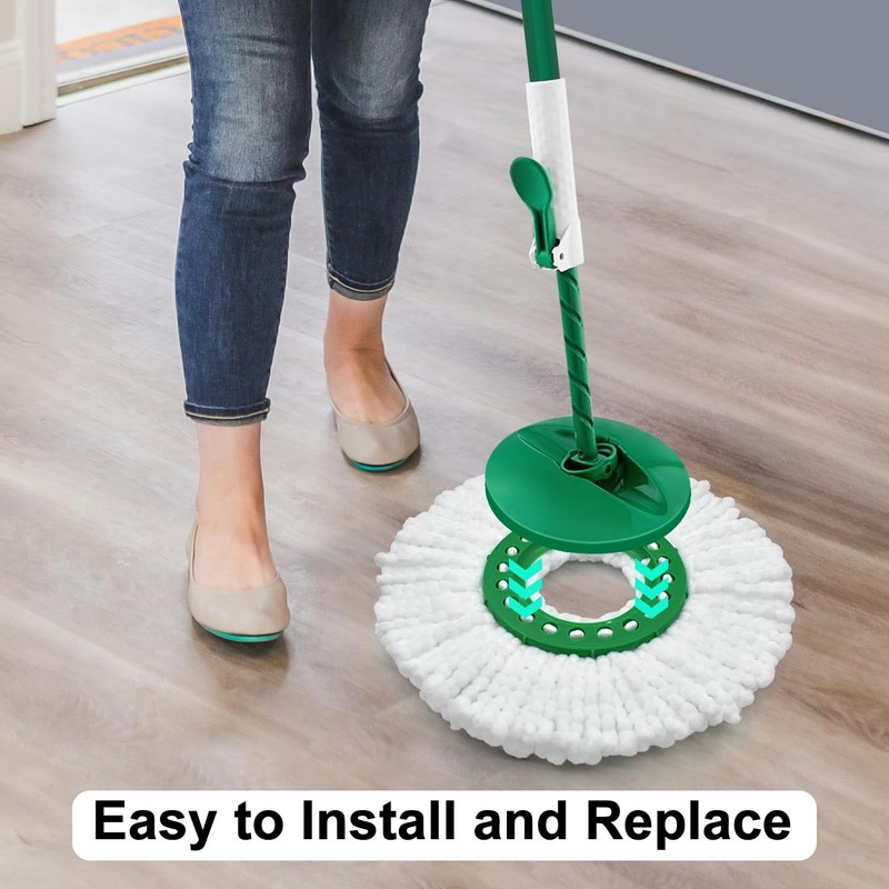 Reusable Mop Head Replacement for Libman Tornado Spin Thick 3 Pack, White gallery