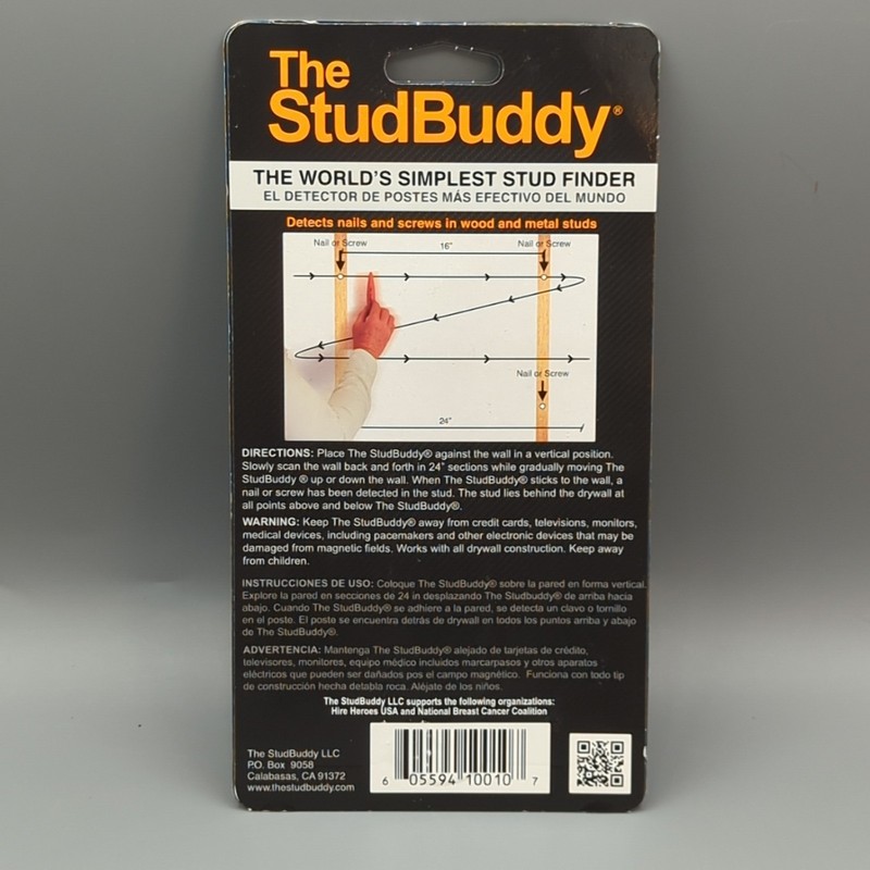 The Original StudBuddy Magnetic Stud Finder # 000107 - Made in the USA NEW NIP gallery