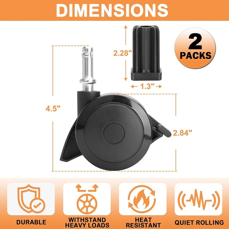 Weber 70360 Locking Caster Wheels with Inserts for Spirit Genesis Summit Grills gallery