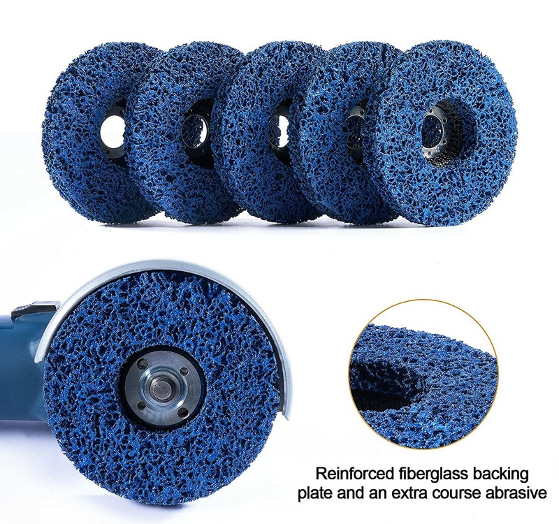 5 Pack 5''x7/8" Paint Rust Removal Clean Angle Grinder New Poly Strip Disc Wheel gallery