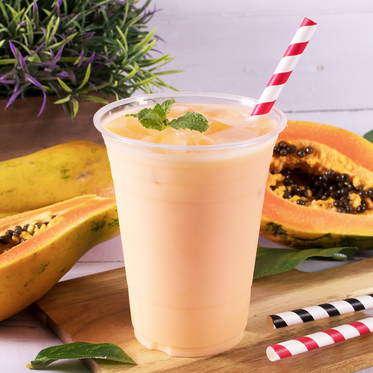 Tea Zone Papaya Powder/Powdered Drink Mix(2.2 lbs, P1050)for Milk Teas/Smoothies gallery