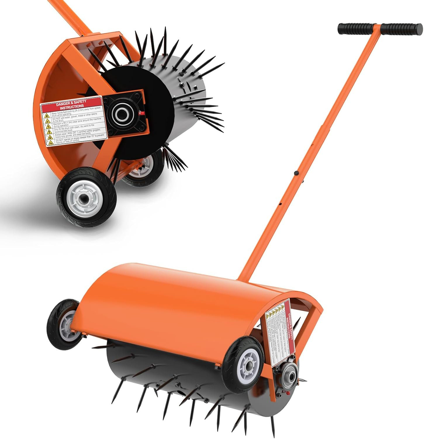 24 Inch Rolling Lawn Aerator, Heavy Duty Manual Aerator Tool, up to 70 Lbs, Push gallery