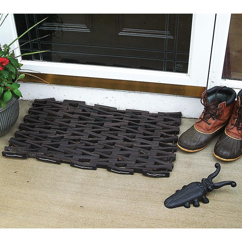 Norman Librett Recycled Heavy Duty Outdoor Rubber Tire Doormat, 27 x 16 in gallery
