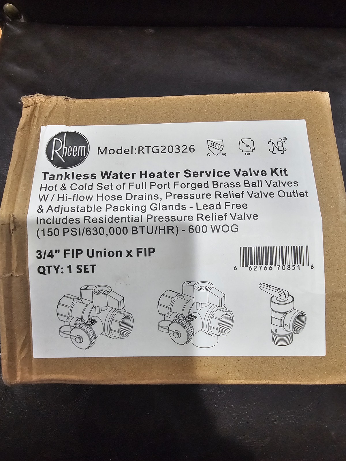 Rheem RTG20326 Brass Service Valves for Tankless Water Heaters gallery