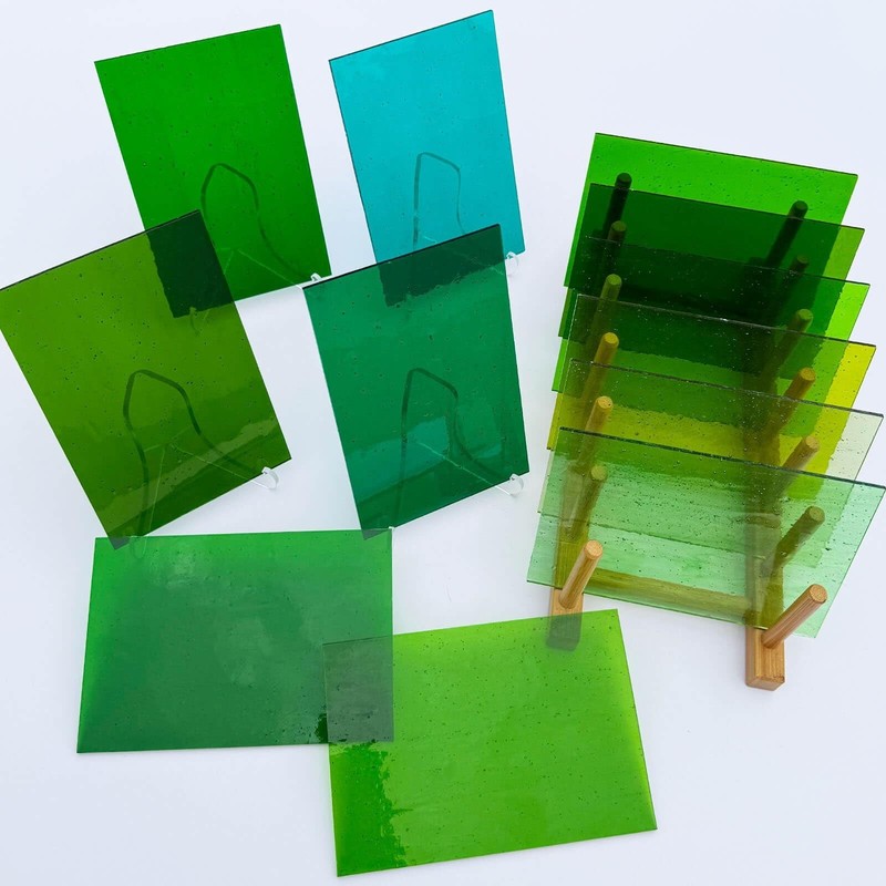 LITMIND 24 Sheets Transparent Stained Glass Sheets – Blue & Green Gradient gallery