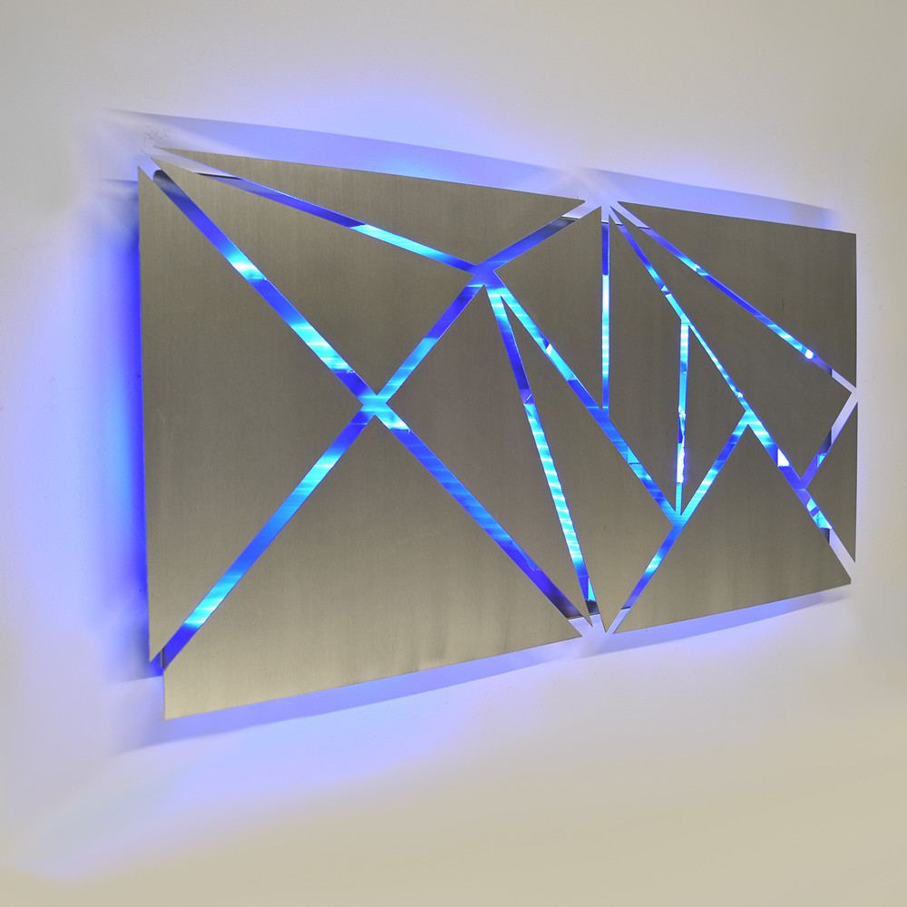 Modern Large Geometric Abstract Metal Wall Art LED Decor Painting - Brian Jones gallery