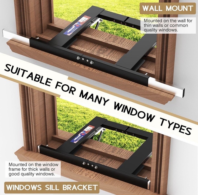 Upgraded No-Drill Window AC Bracket, Adjustable Window Air Conditioner Support gallery