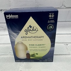 Glade Aromatherapy Cool Mist Oil Diffuser Light Find Clarity Lemongrass Bergamot