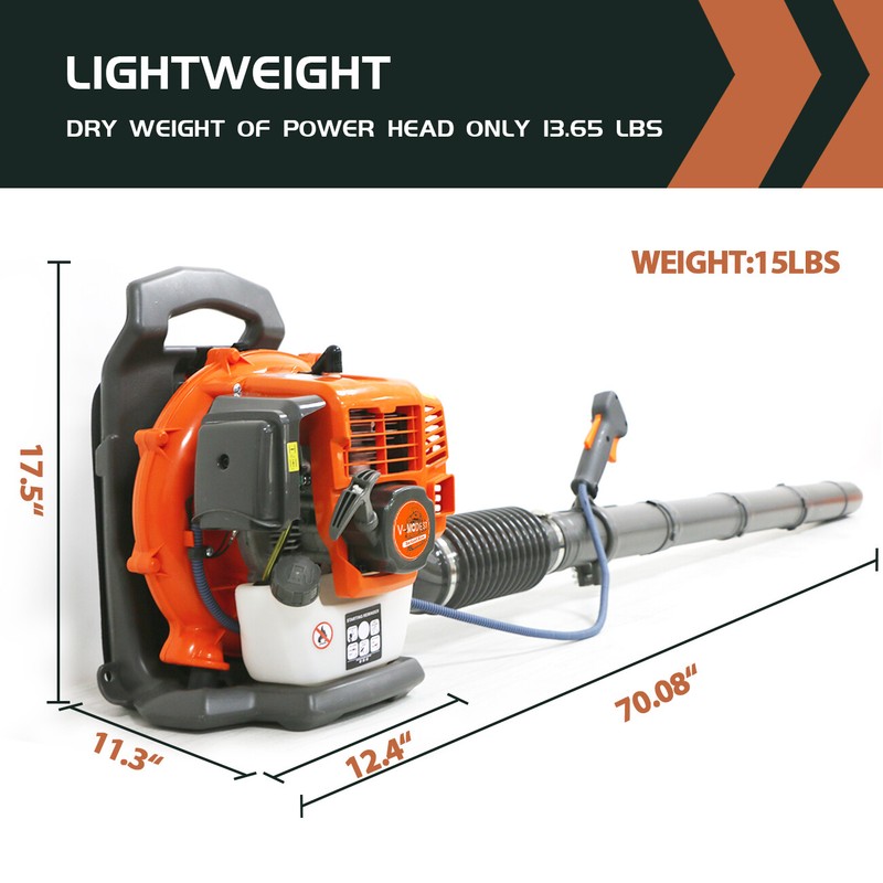 Backpack Leaf Blower Gas Powered Snow Blower 550CFM 190MPH 43CC 2-Stroke 1.7HP gallery