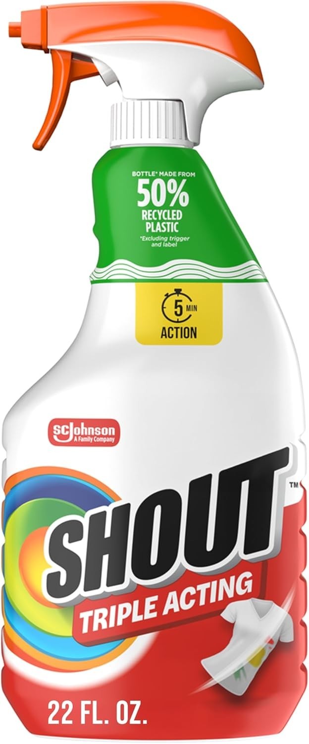 Shout Active Enzyme Laundry Stain Remover Spray for Clothes, Triple-Acting Formu gallery