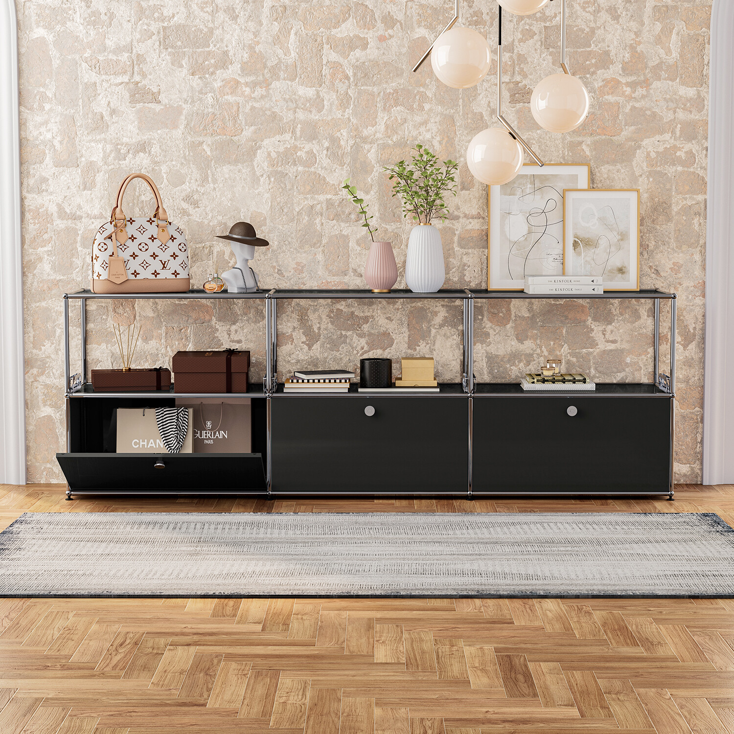 USM Haller Style Modern Storage Cabinet Shelf Metal Free Standing Living Room gallery
