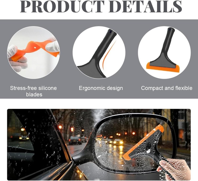 Small Rubber Window Squeegee Auto Windshield Water Blade Scraper for Car Home gallery