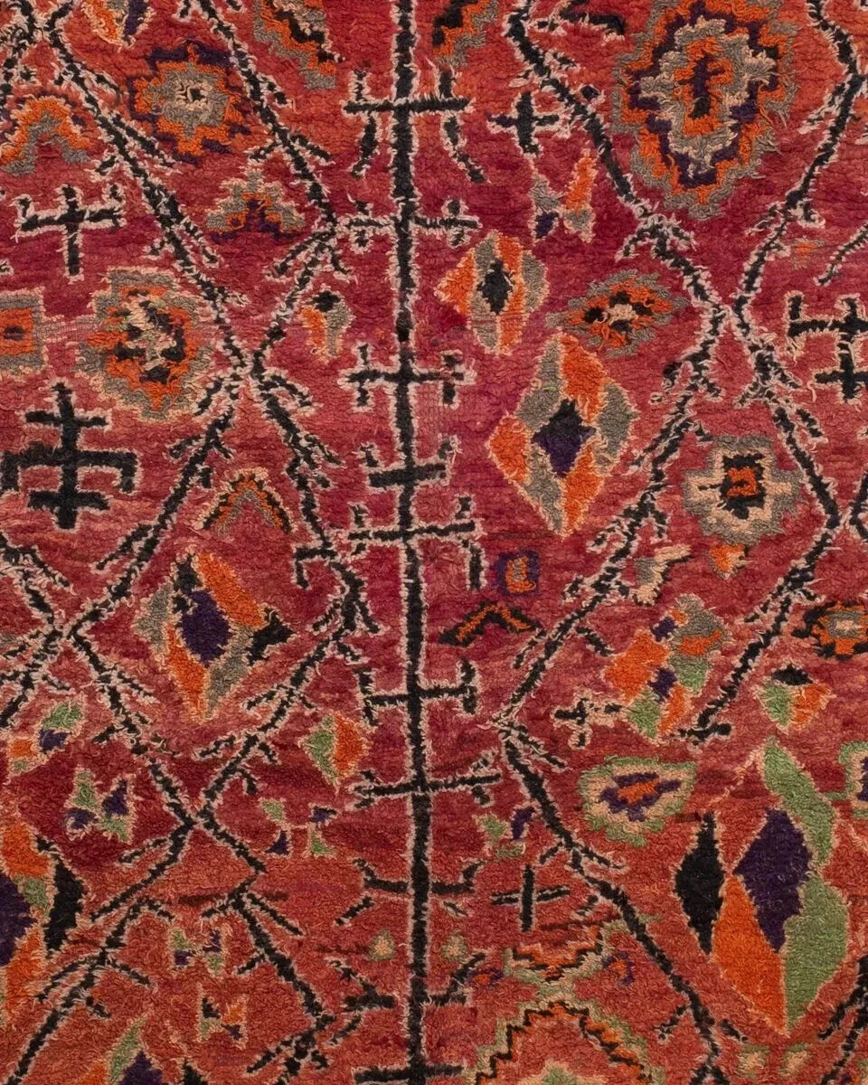 Vintage Moroccan Berber Rug Geometric Weave Wool Hand Knotted Design Carpet Rug gallery