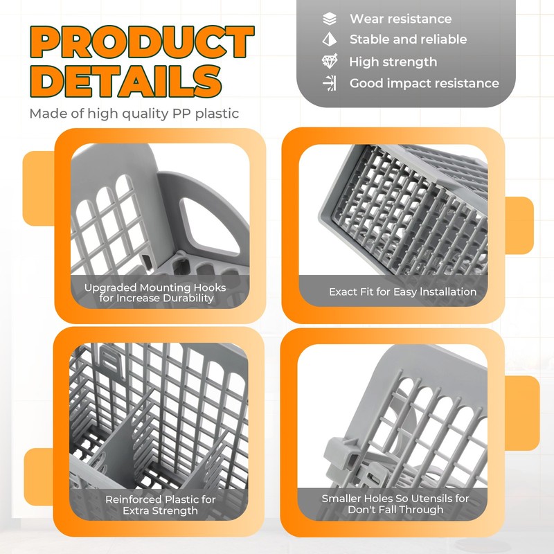 For 8531233 Silverware Basket Compatible with Whirlpool Kenmore Dishwasher gallery