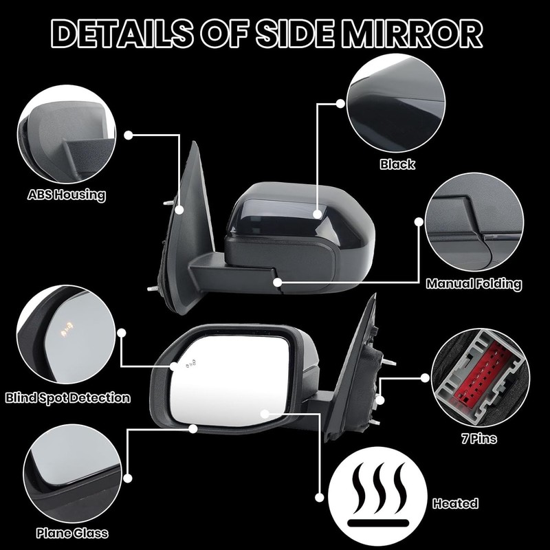 Left Driver Side Mirror for 2022 2023 2024 2025 Ford Maverick Power Heated Side gallery