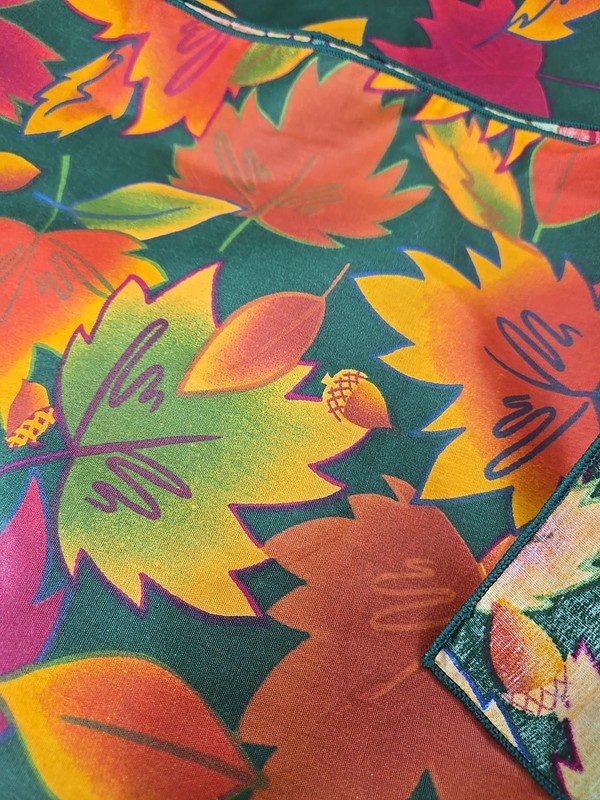 60"x103" Rectangular Tablecloth Leaf Acorn Design Heavyweight fabric gallery