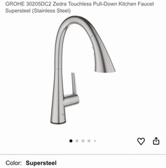 GROHE 30205DC2 Zedra Touch less Pull Down Kitchen Faucet Supersteel