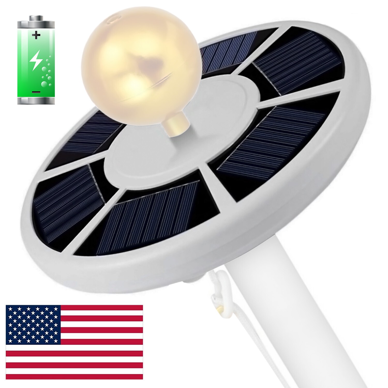 Solar Powered Flag Pole Light 26 LED Auto Active Super Bright Outdoor Waterproof gallery