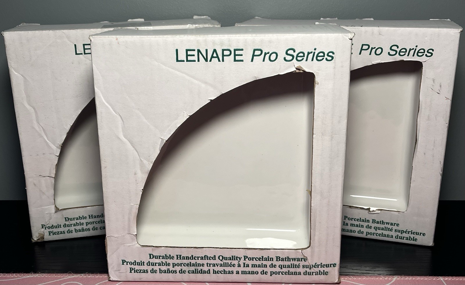 3PK Lenape Porcelain White Bathroom Corner Shelf Shower Storage Organizer gallery