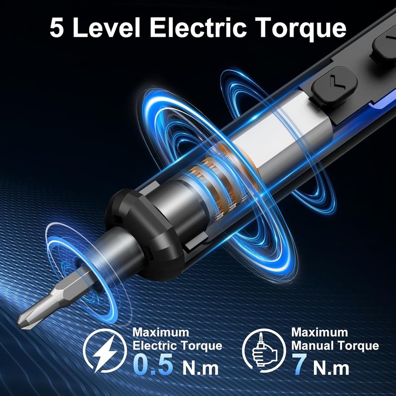 Mini Electric Screwdriver 67 in 1 Set 5 Torque Settings 350mAh 200 RPM gallery