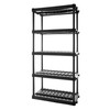 Plano 5-Shelf Plastic Storage Shelves, 73” x 36” x 18”, 750lb, Black gallery