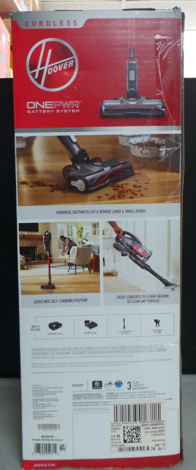 Hoover BH53610V ONEPWR Emerge Essentials Cordless Stick Vacuum BRAND NEW gallery