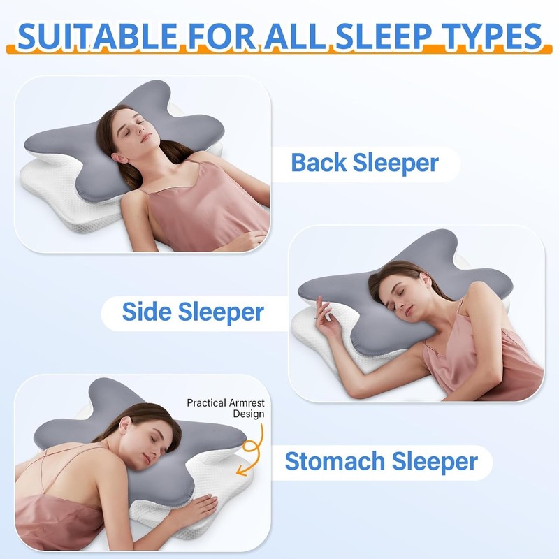 Ehomfory Cervical Ergonomic Memory Foam Neck Pillow for Neck Pain Relief NEW!!! gallery