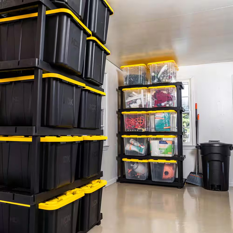 5-Tier Plastic Modular Garage Storage Shelving Unit in Black (48 In. W X 75 In. gallery