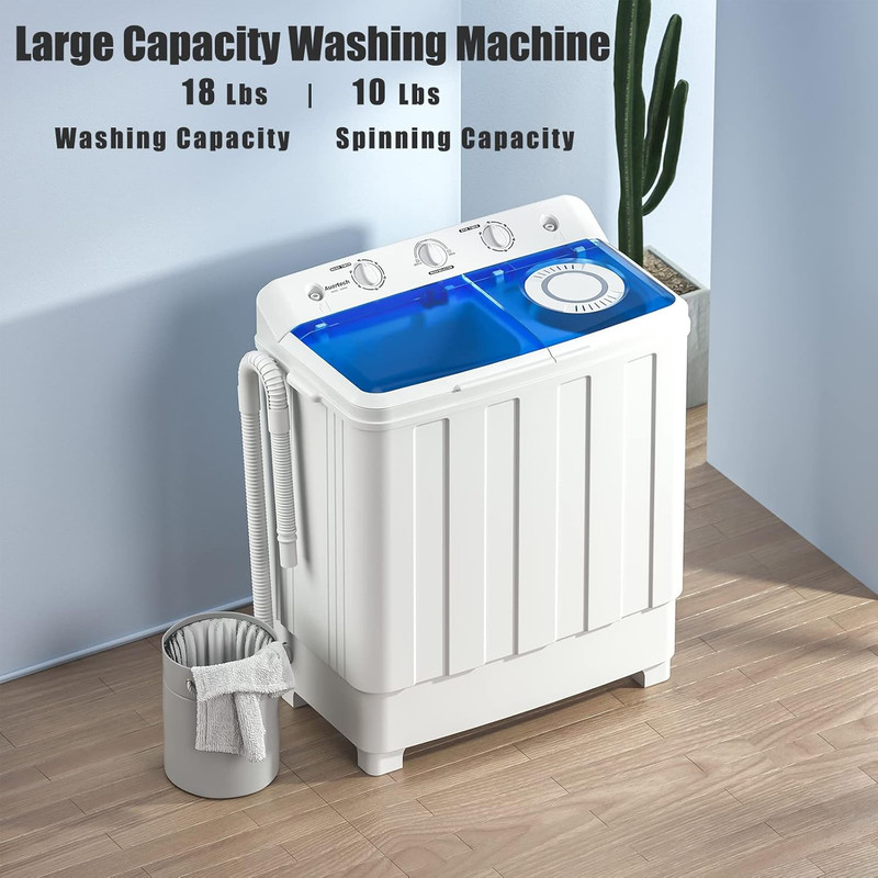 Auertech Portable Washing Machine, 28Lbs Twin Tub Washer Mini Compact Laundry Ma gallery