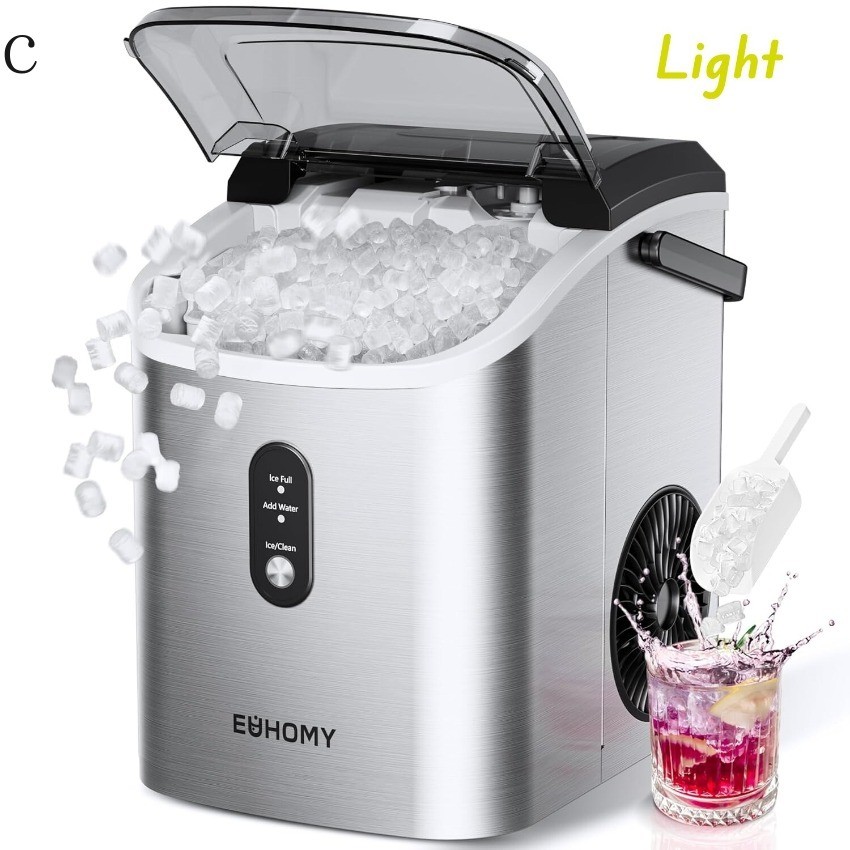 EUHOMY Nugget Ice Maker Countertop with Handle, Ready in 6 Mins, 34lbs/24H CBPD gallery