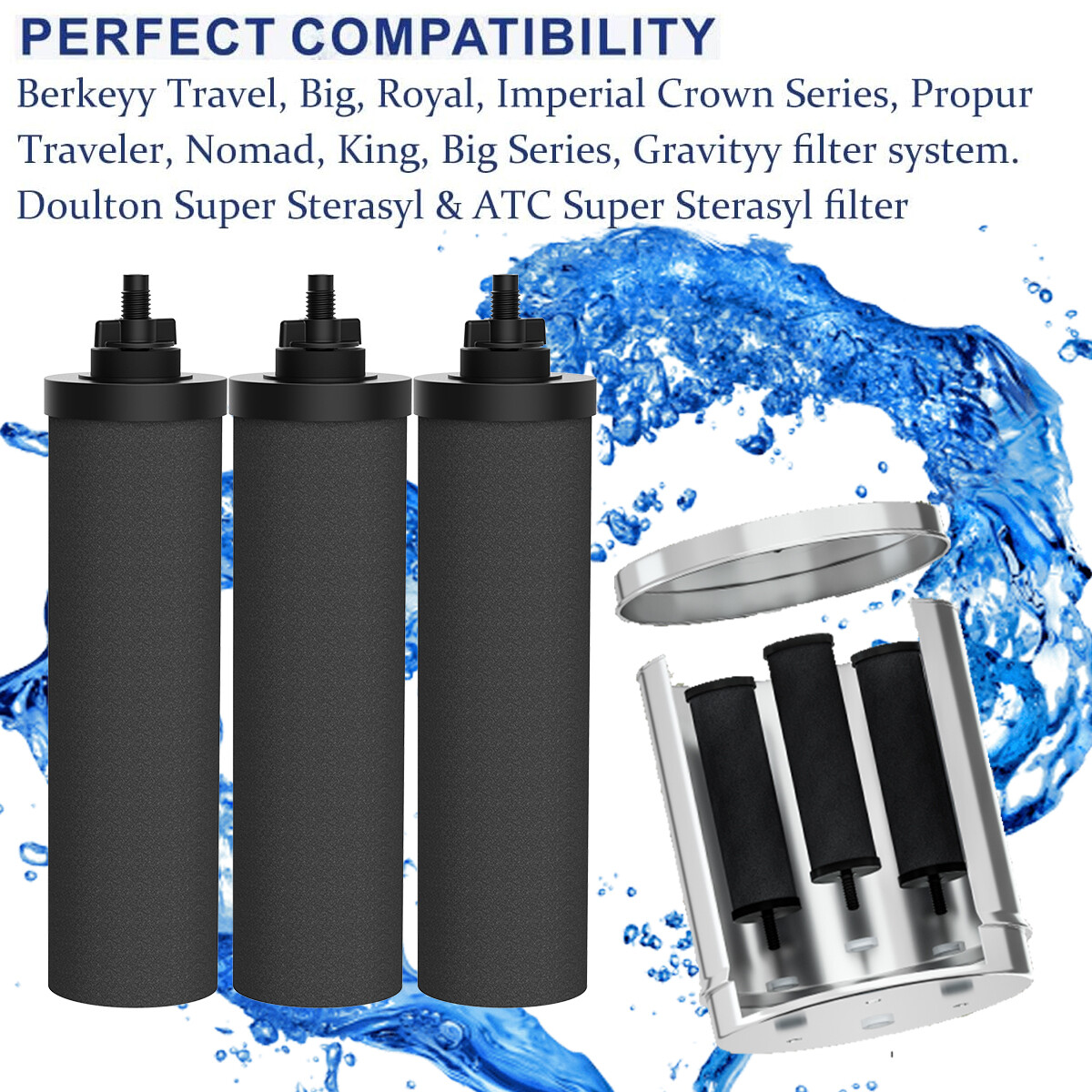 3xFilters Replacement for BB9-2Gravity Fed Stainless Steel Drinking Water Filter gallery