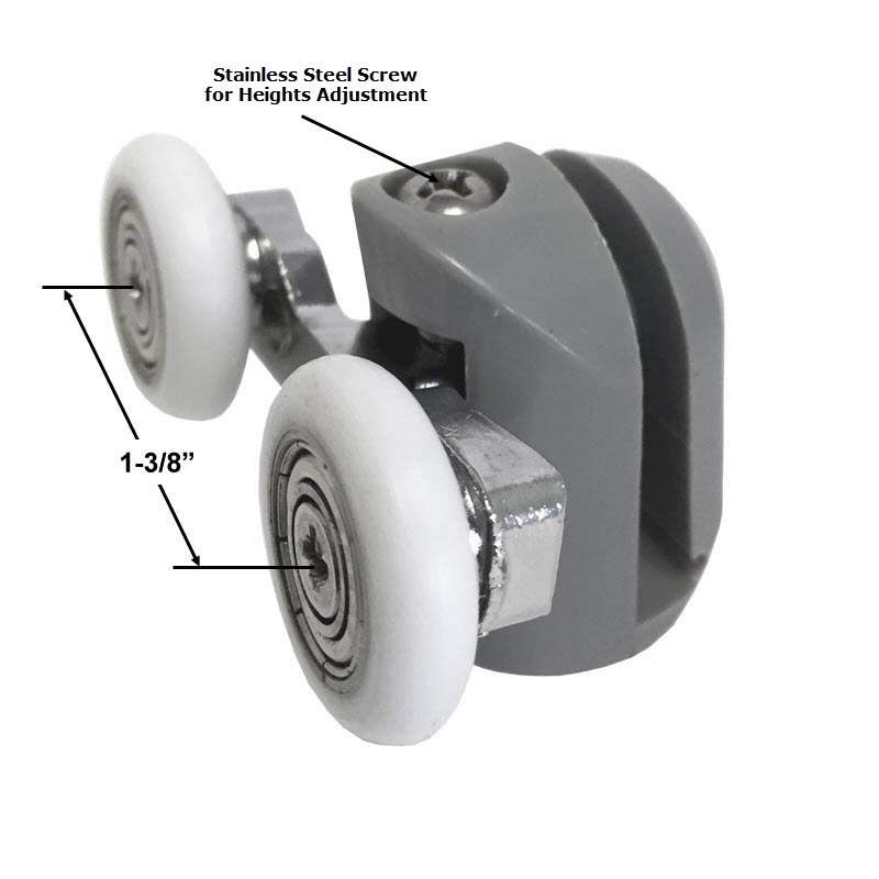 7/8" Diameter Ball Bearing Double Roller Assembly for Sliding Shower Door gallery