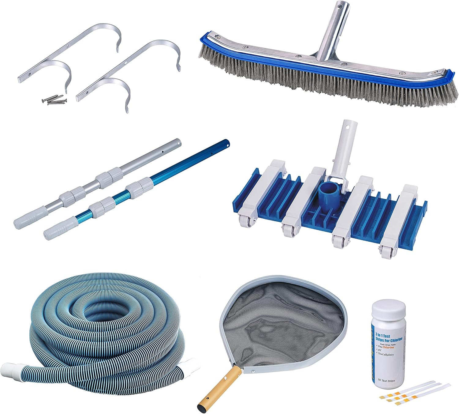 Deluxe Pool Maintenance Kit for in Ground Pool – Includes 15-Ft Telepole, 40-Ft gallery