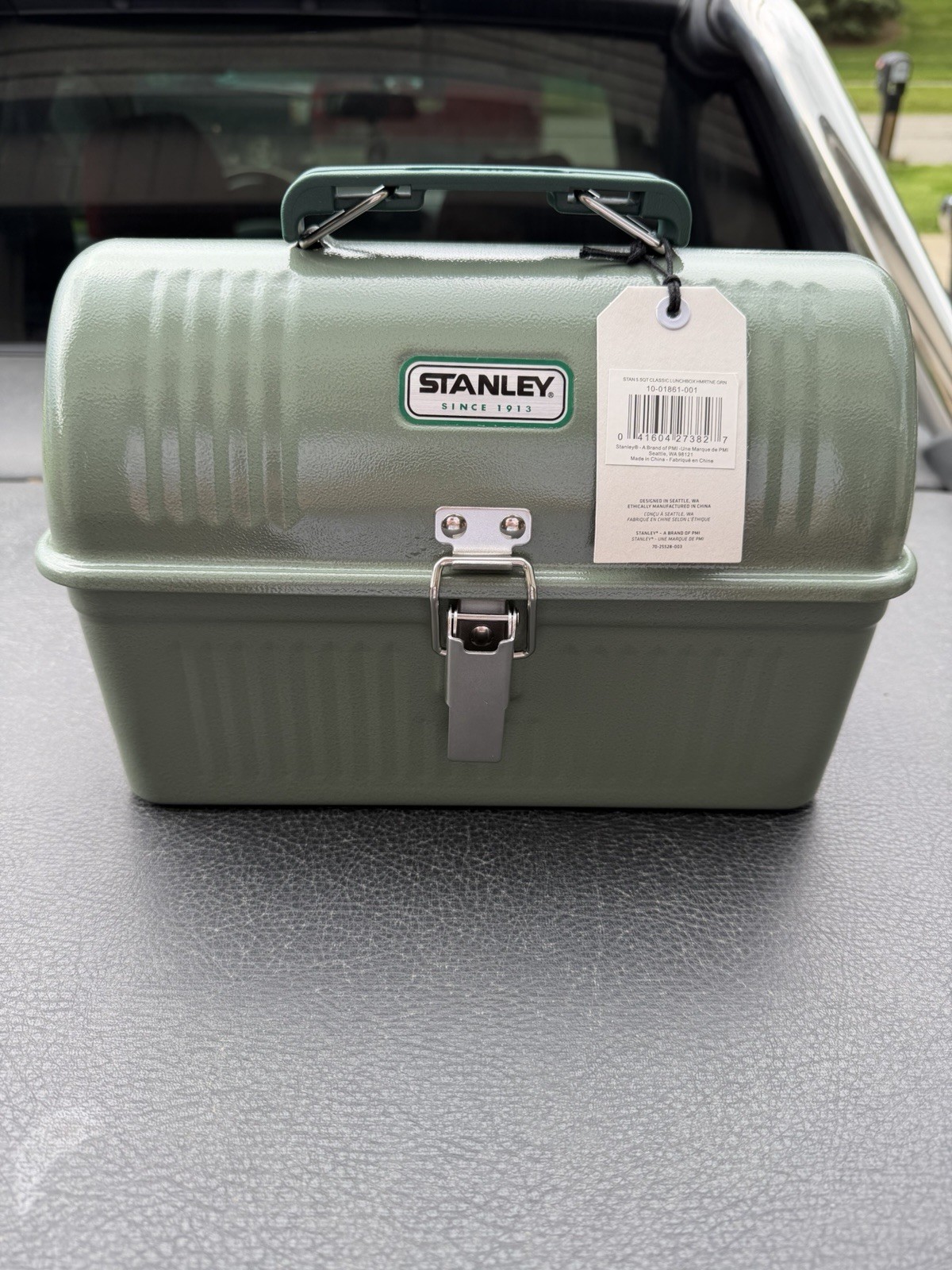 Classic Lunch Box Vintage Metal Durable Meal Container 5.5 qt Hammer Tone Green gallery