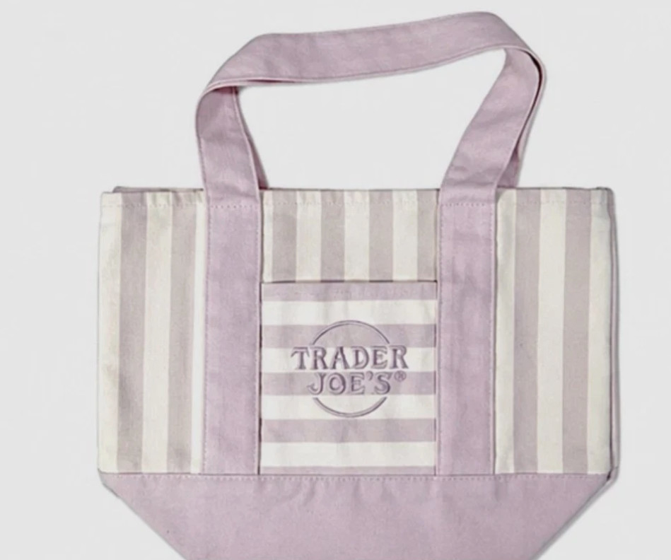 Trader Joe's Striped Canvas Mini Tote Choose Color gallery