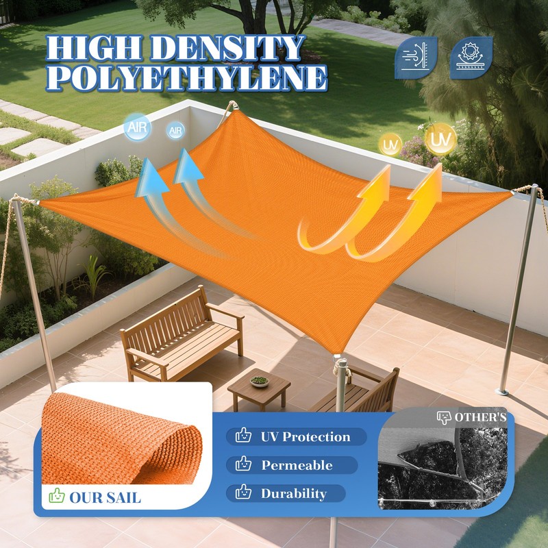 Sun Shade Sail Rectangle Canopy Sunshade Cover UV Block for Yard Garden Outdoor gallery
