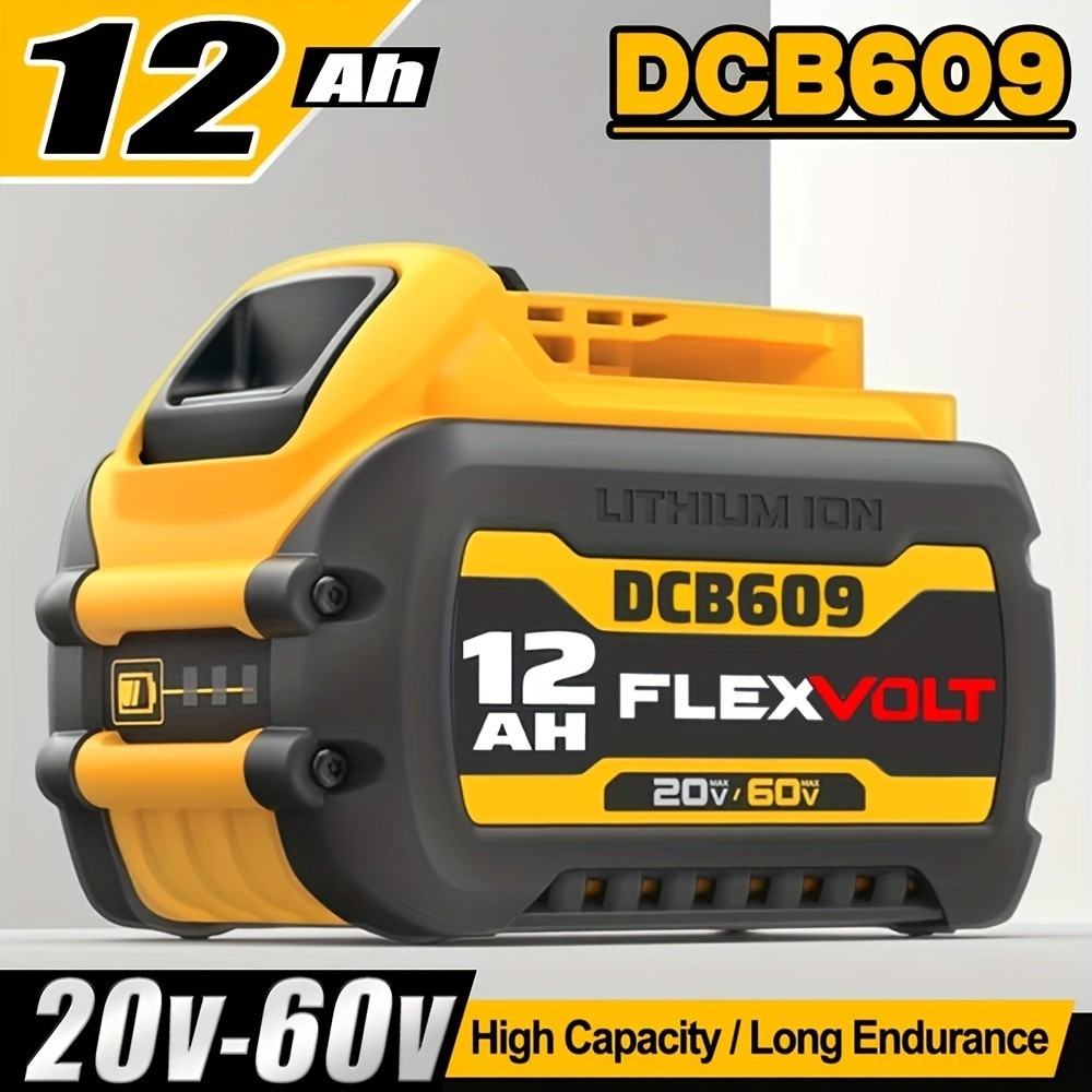 2Pack 12AH Lithium Ion Battery For DeWalt 20V-60V DCB612/609 gallery