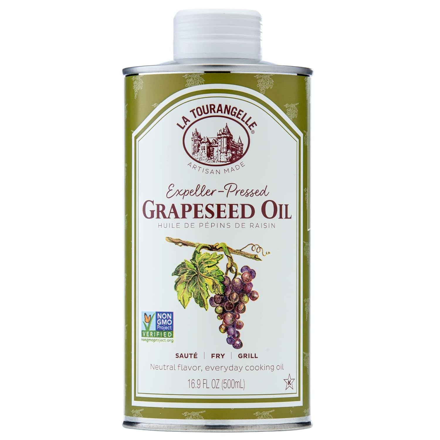 , Expeller-Pressed Grapeseed Oil, High Heat Neutral Cooking Oil, Cast Iron Seaso gallery