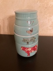 Live Simply Farmhouse Stackable Ceramic Measuring Cup Set Of 4 By Amylee Weeks