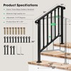 VIVOSUN 3-4Step Wrought Iron Handrails,0-37° Adjustable Stair Railing Porch Post gallery