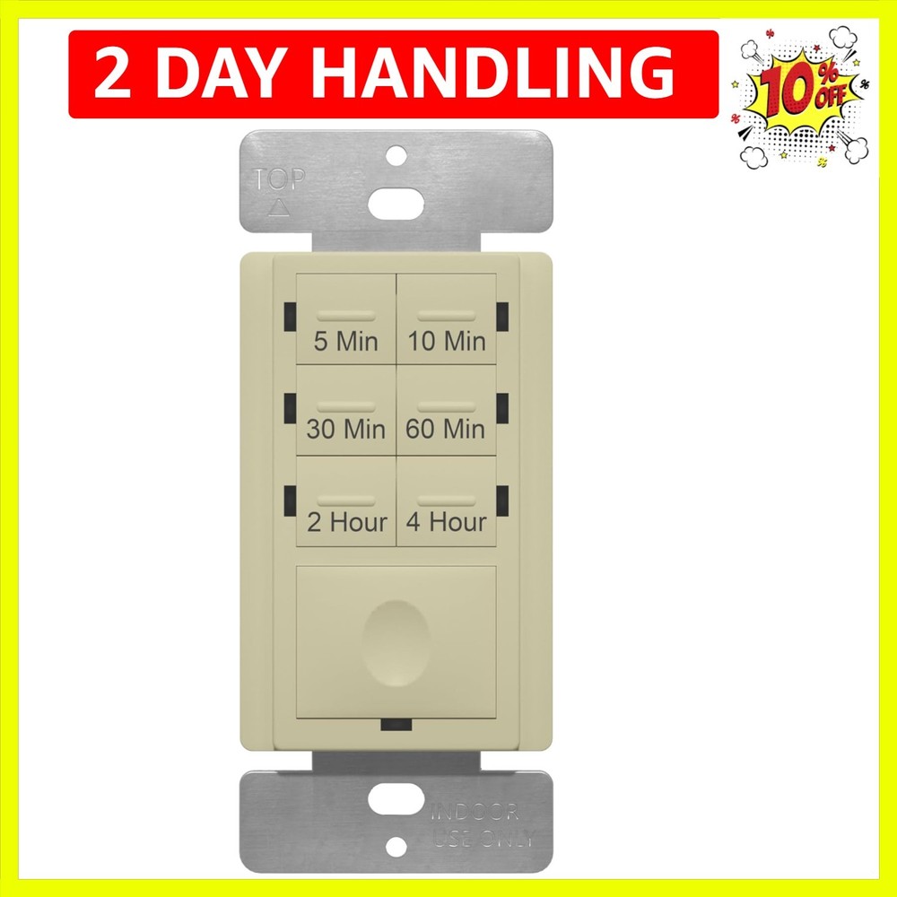 Countdown Timer Switch - Fan & Light Timer, 5 Min - 4 Hrs, Night Light LED In...
