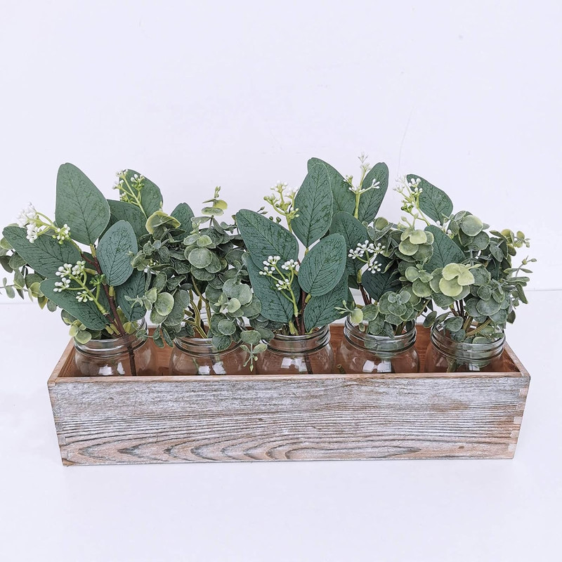 Mixed Eucalyptus Leaves Stems Bulk Artificial Eucalyptus Leaves Sprays Faux Oval gallery